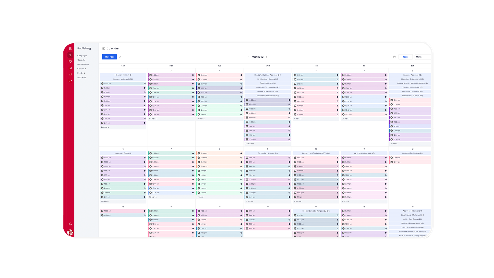 Content X calendar screen